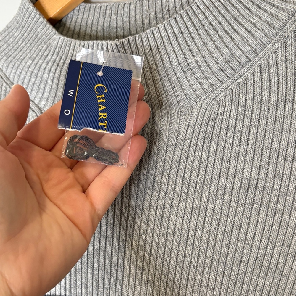 Charter Club Women’s Gray and Black Crewneck Sweater | Office NWT Basic - Picture 7 of 7